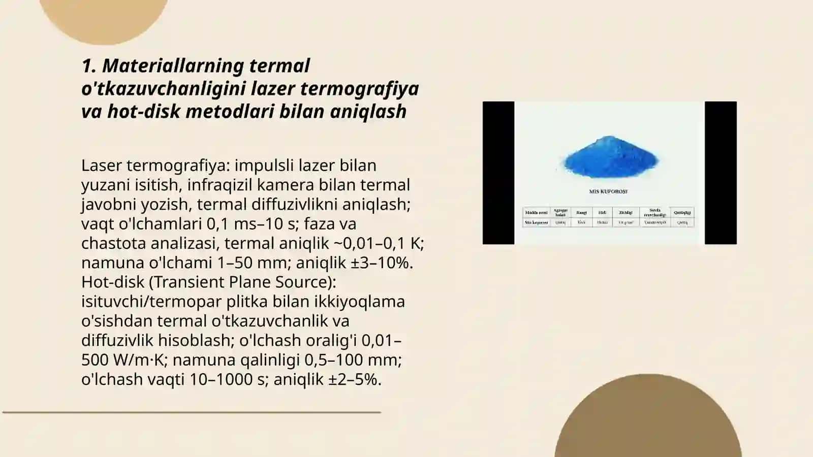 Materiallarning fizik xossalari zamonaviy asboblarda aniqlash 3