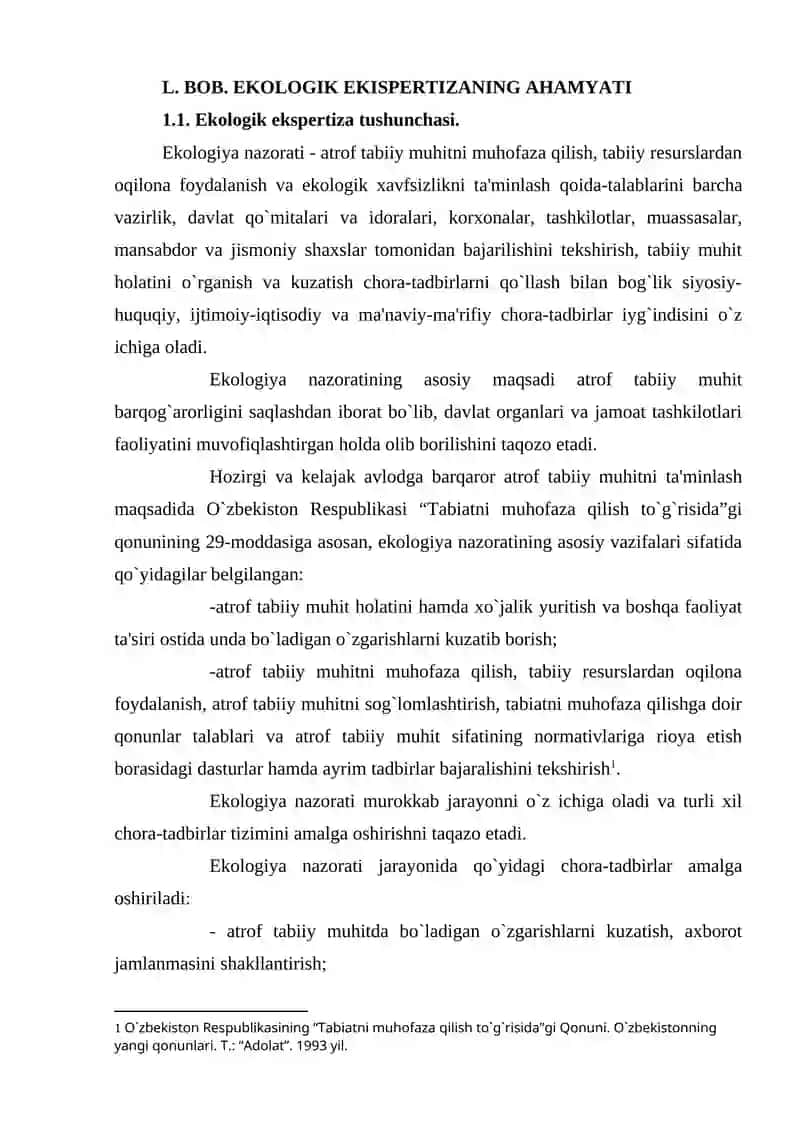 Ekologik Ekspertiza va Atrof-Muhitga Ta'sirini Baholash 3