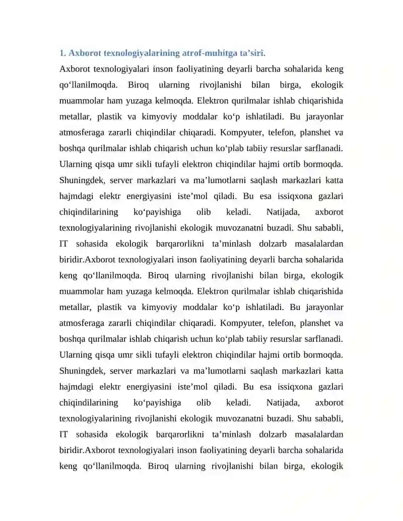 Axborot texnologiyalarida ekologik muammolar 3