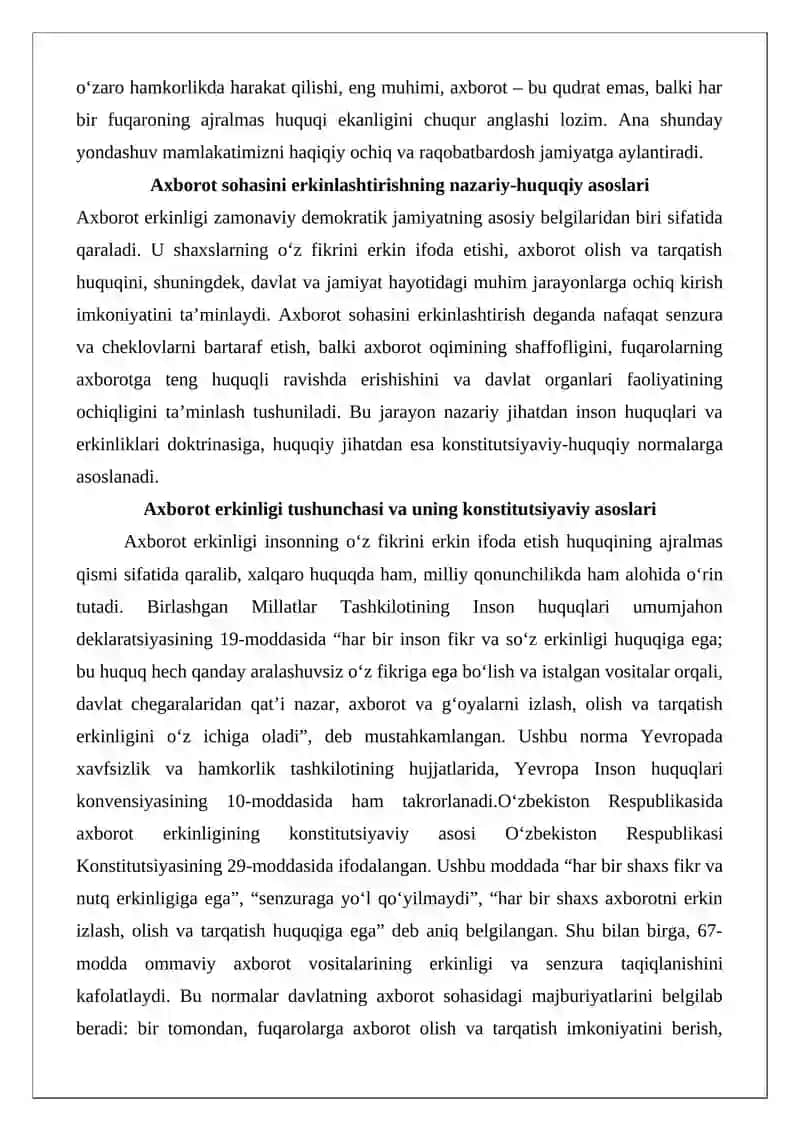 Axborot sohasini erkinlashtirish va takomillashtirish istiqbollari 3