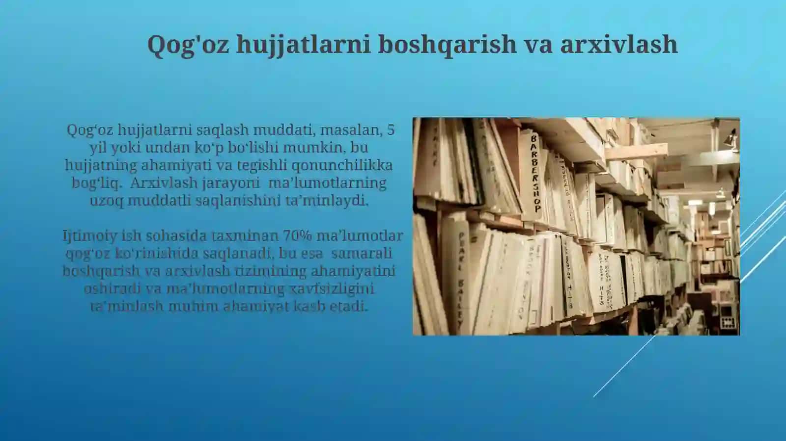 Qog'oz hujjatlarni boshqarish va arxivlash 3