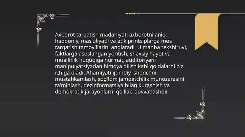Media maydonda axborot tarqatish madaniyati 3