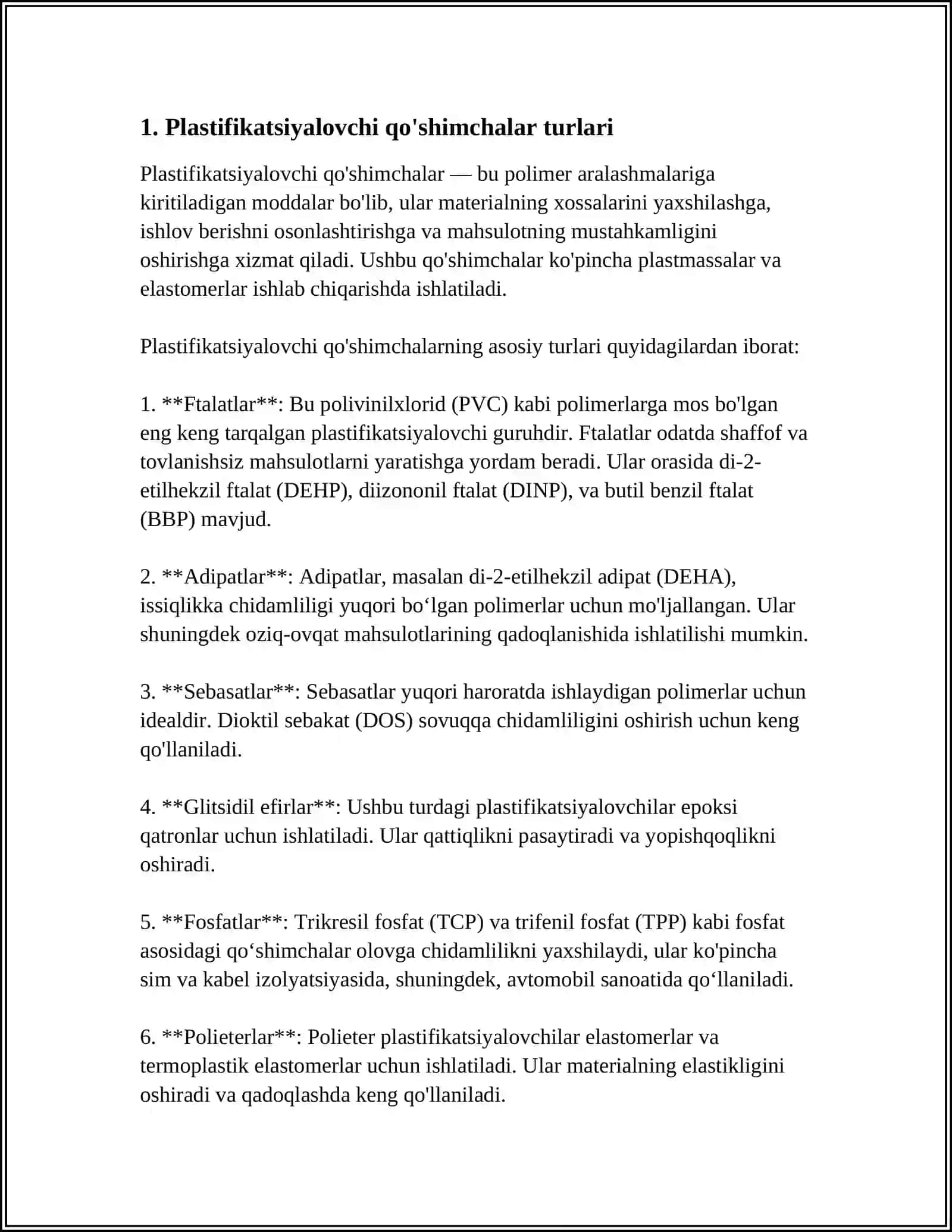 SEMENTOBETON OLISH UCHUN PLASTIFIKATSIYALOVCHI QO' SHIMCHALAR 3