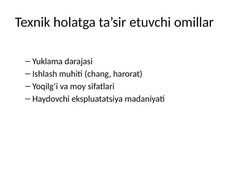 Mashinalarni Ishlatish Davrida Texnik Holatining O‘zgarishini O‘rganish 3