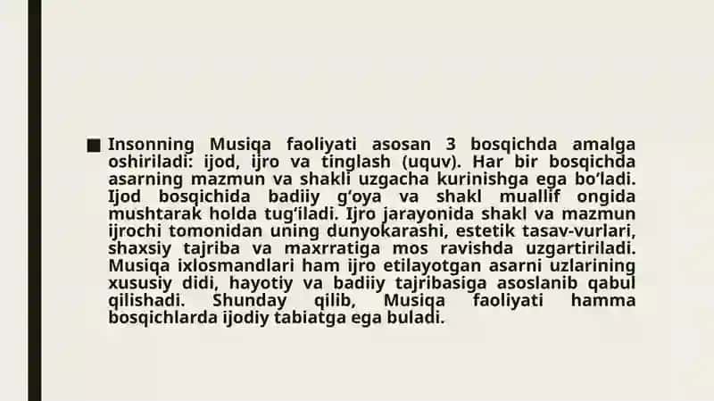 Musiqiy faoliyat turlari 3