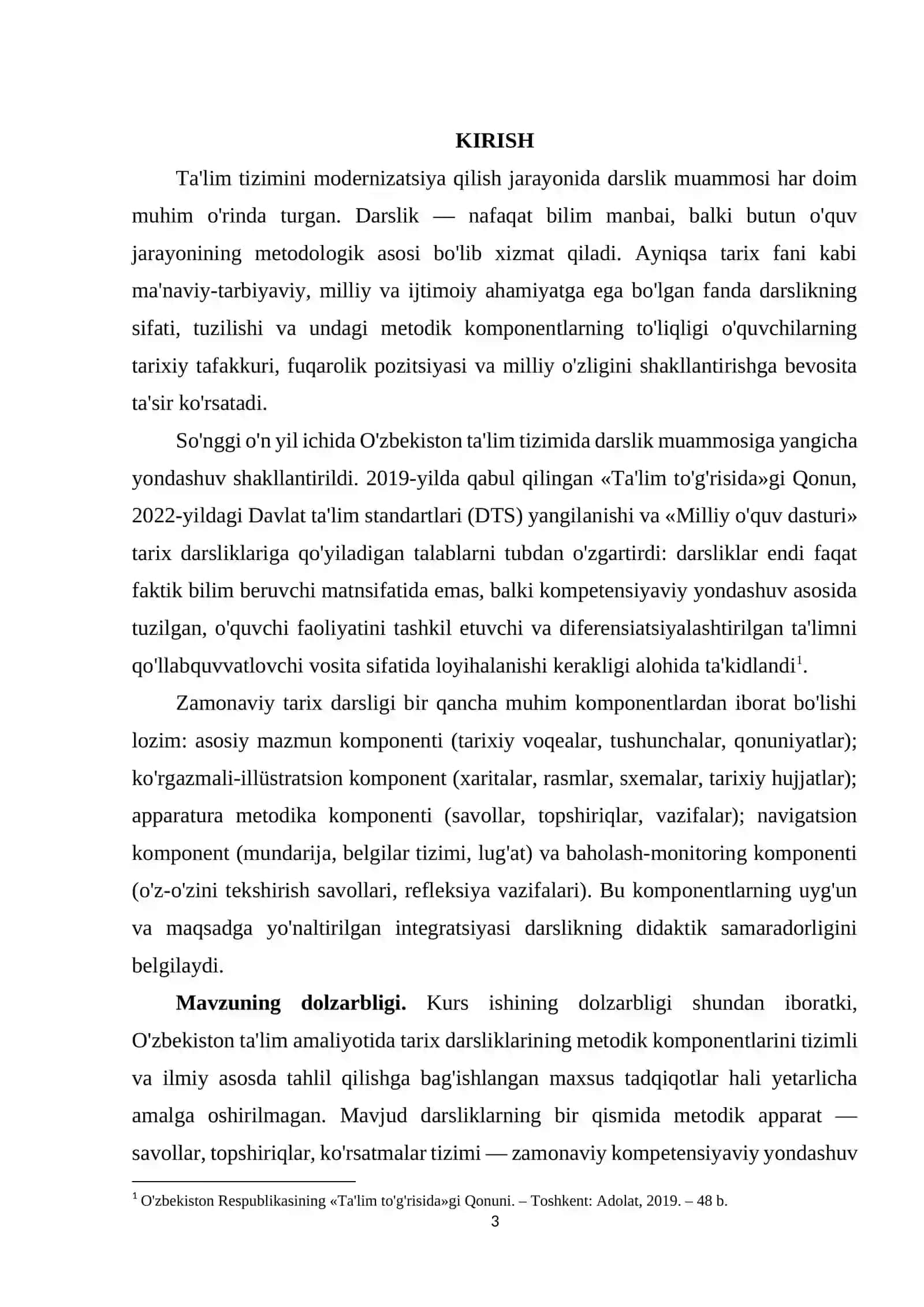 Zamonaviy tarix darsliklari metodik komponentlari 3