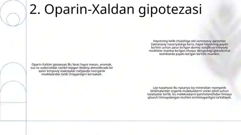 Hayot Paydo BoʻLishi Haqidagi Zamonaviy Tasavvurlar 3