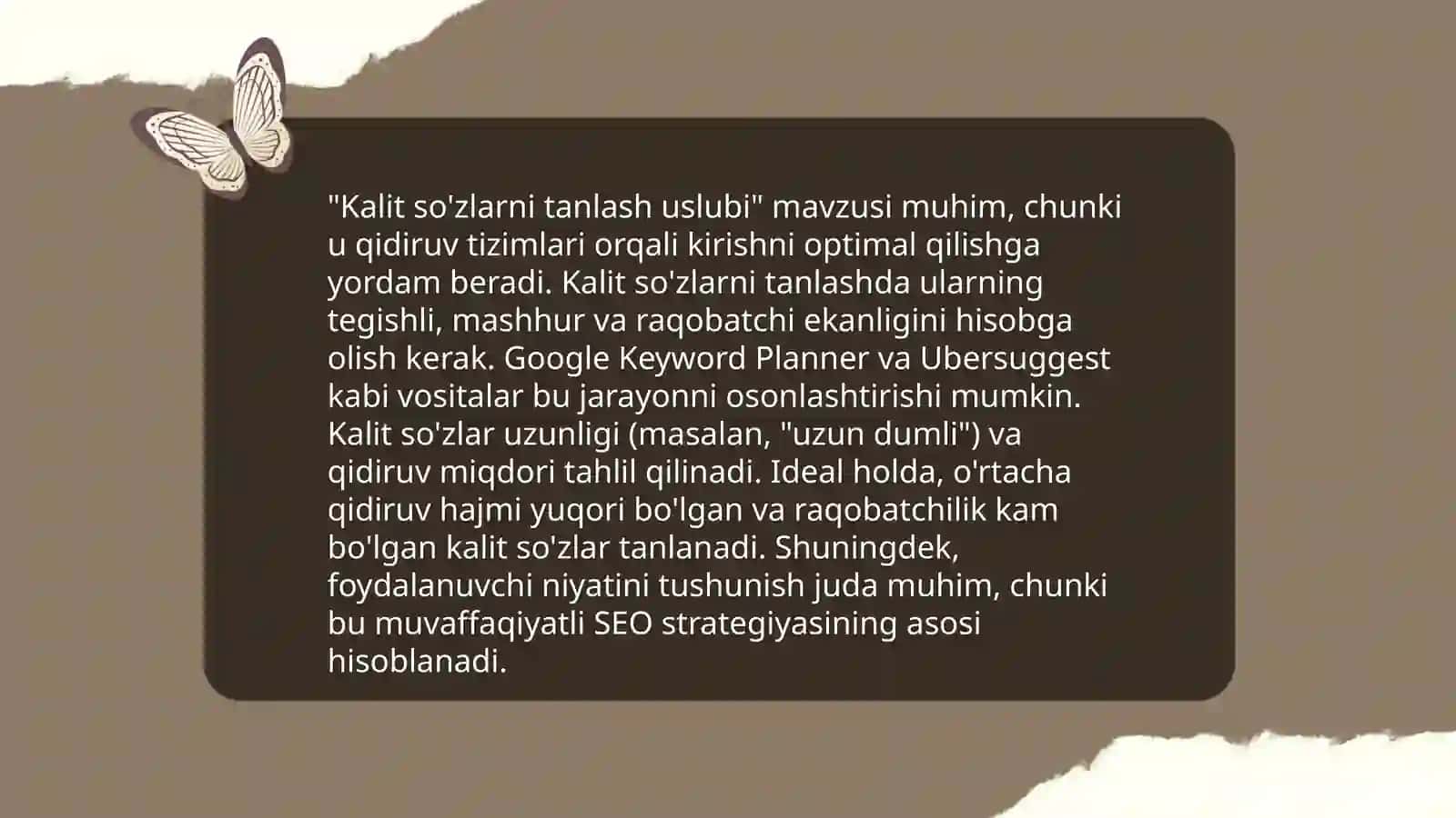 Kalit so'zlarni tanlash uslubi 3