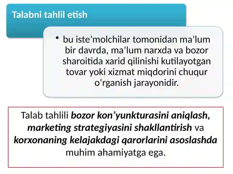 Talabni tahliletish va prognnozlash 3