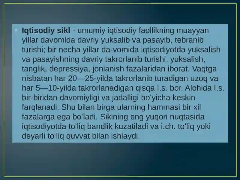 Iqtisodiy davrlar va tebranishlar 3