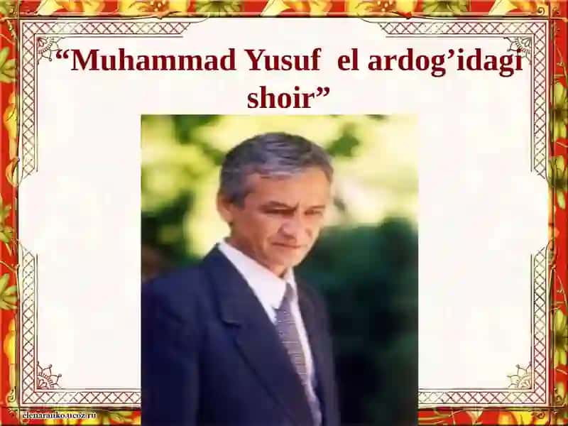 Muhammad Yusuf el ardog’idagi shoir 3