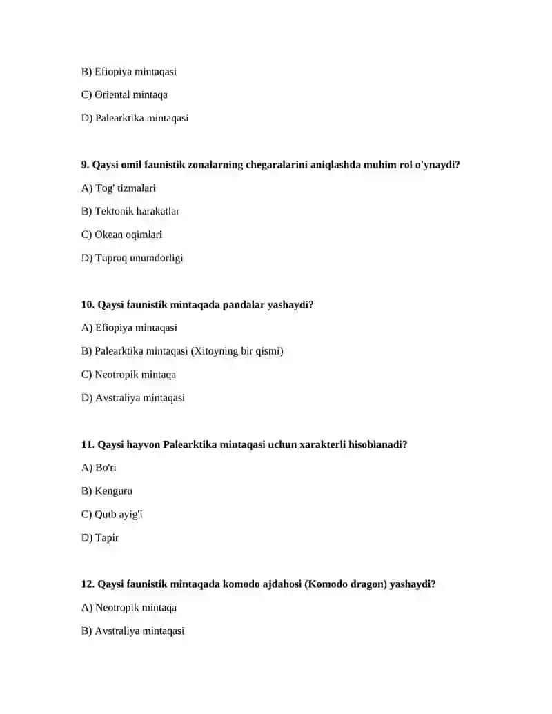 Faunistik zonalar 3