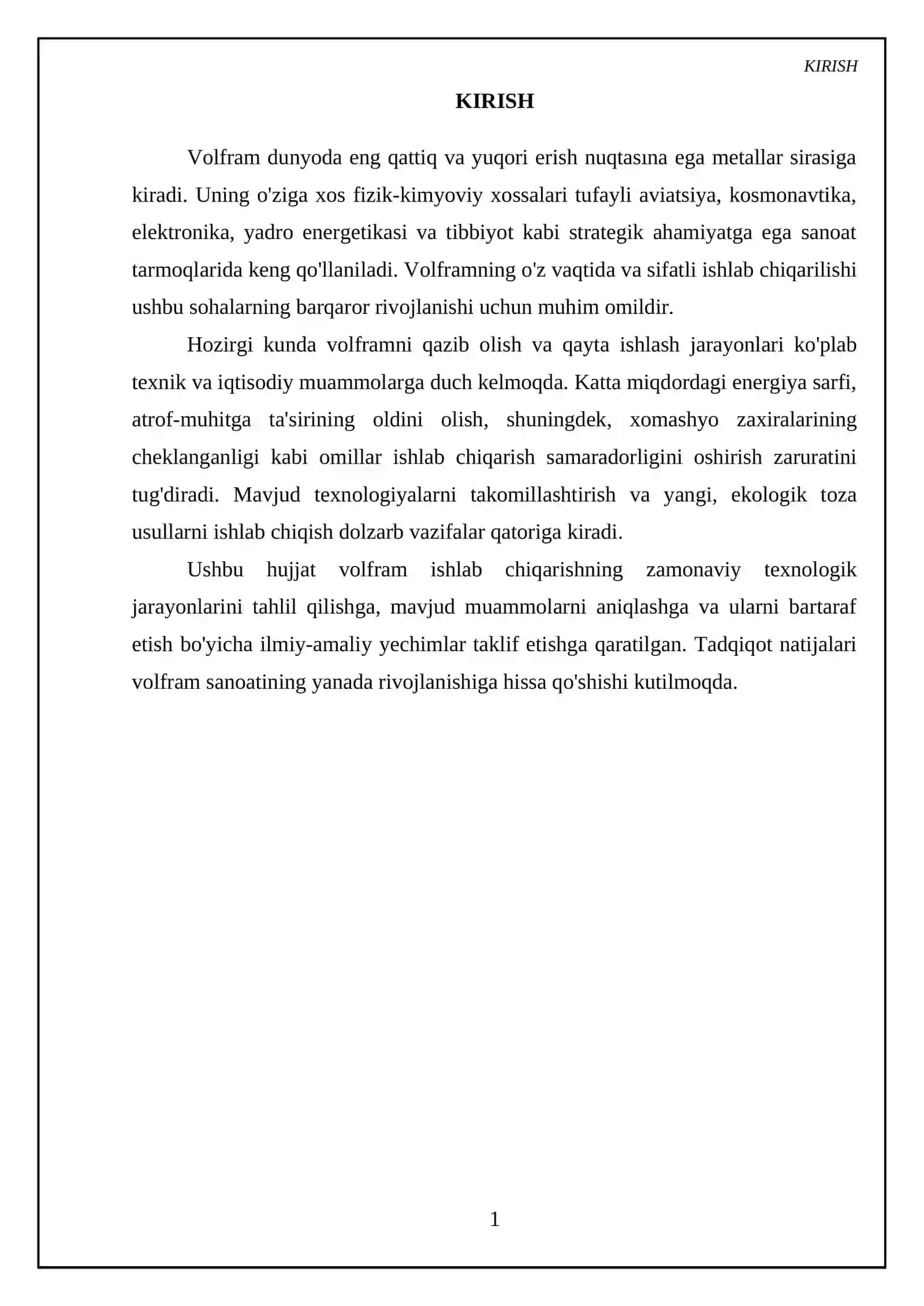 Volfram ishlab chiqarish texnologiyasi 3