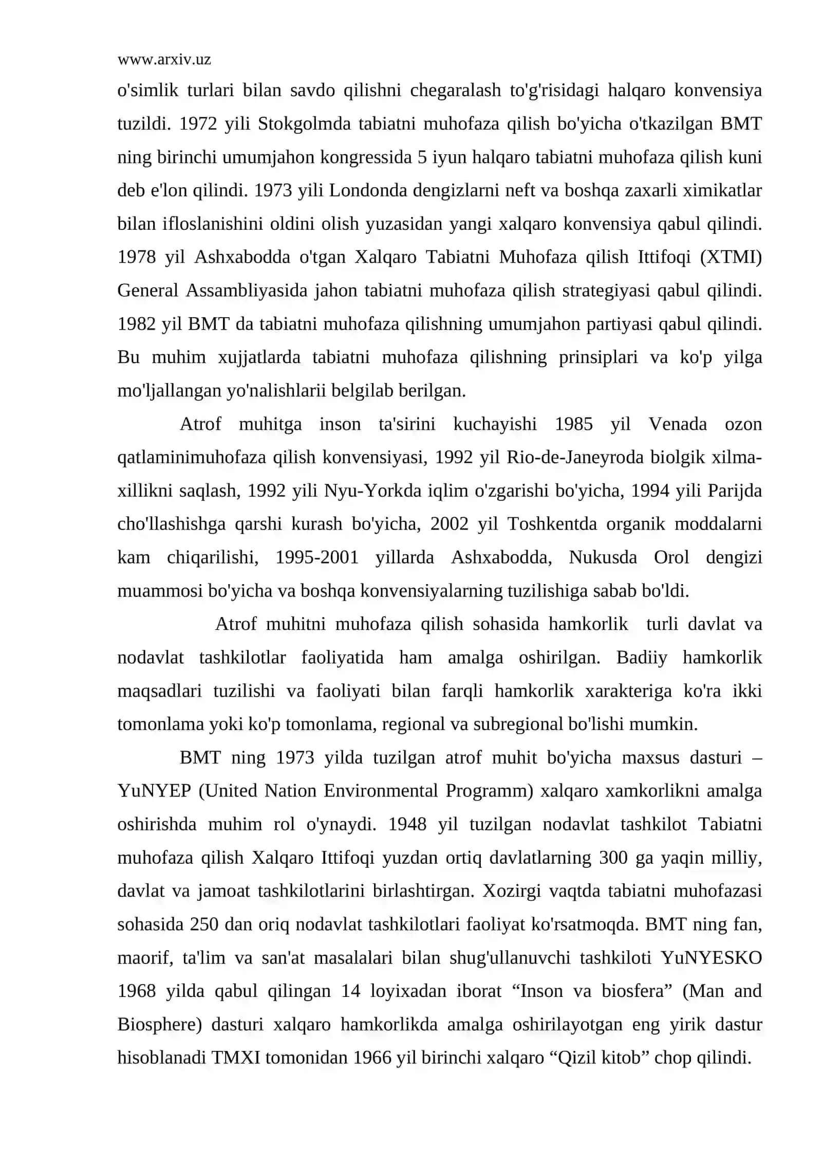 Xalqaro ekologik hamkorlikning shakllari 3