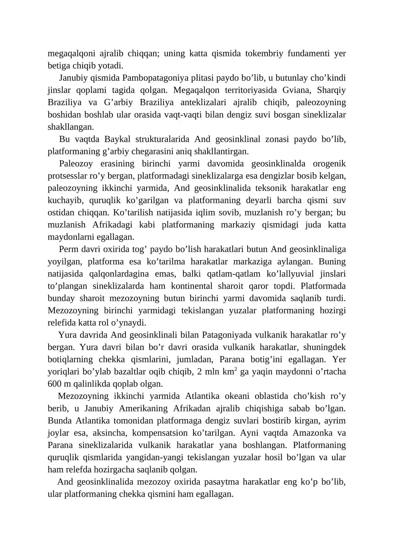 Janubiy Amerikaning Geografiyasi 3