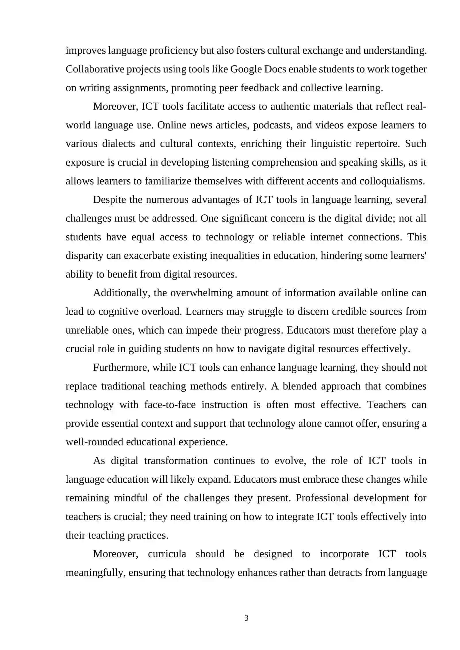 THE EFFECTIVENESS OF USING ICT TOOLS IN DEVELOPING LANGUAGE SKILLS IN THE CONTEXT OF DIGITAL TRANSFORMATION 3