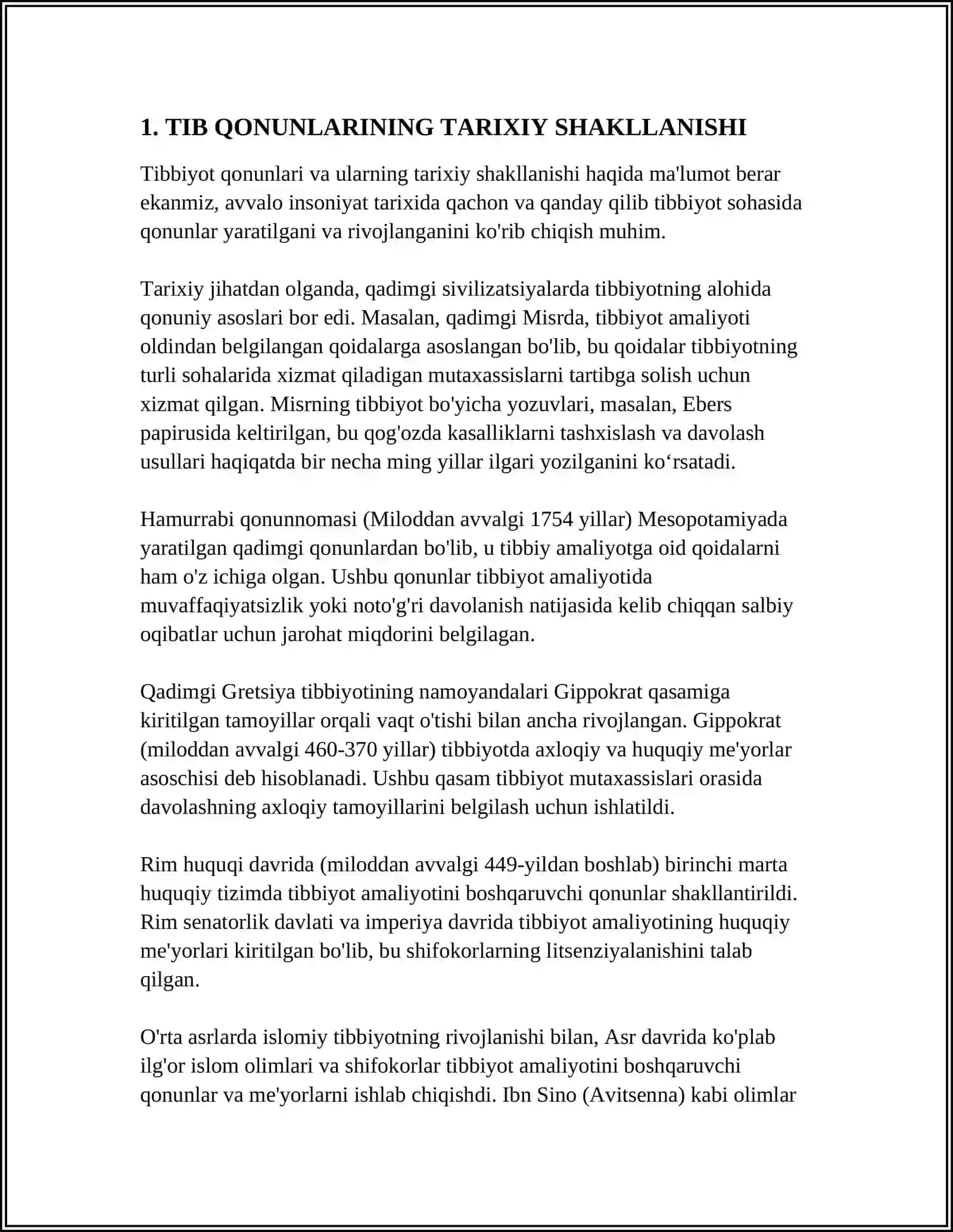 Mavzu: TIB QONUNLARI REFERAT 15VAROQ 3