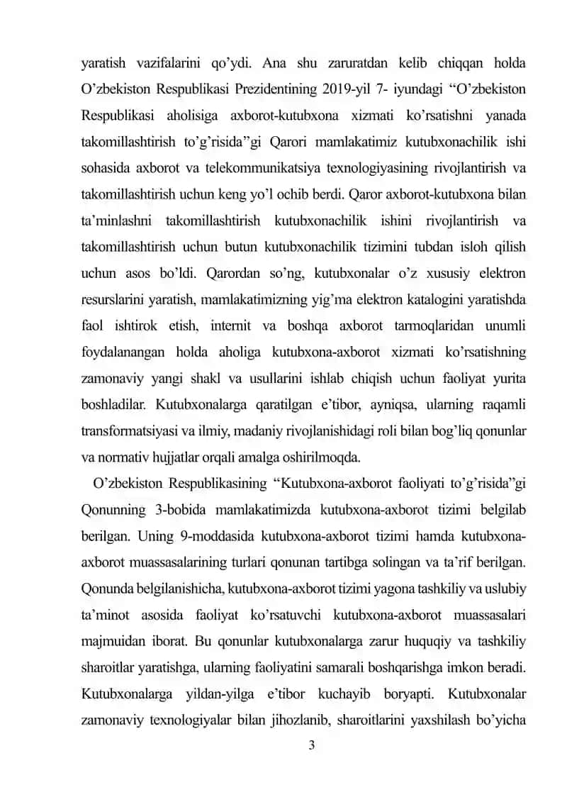Kutubxona axborot faoliyatining me’yoriy-huquqiy asoslari 3