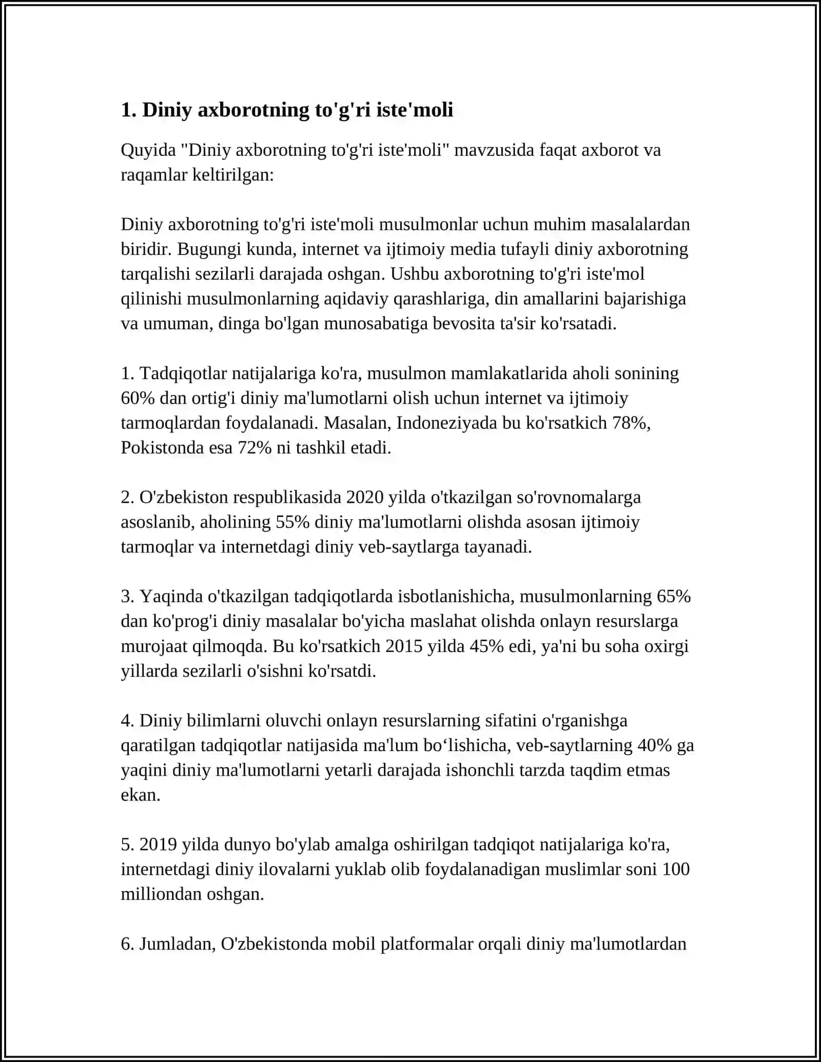 IJTIMOIY TARMOQLARDA DINIY AXBOROT IS'TEMOLI MADANIYATINI TARBIYALASHNING ZARURIYATI 3