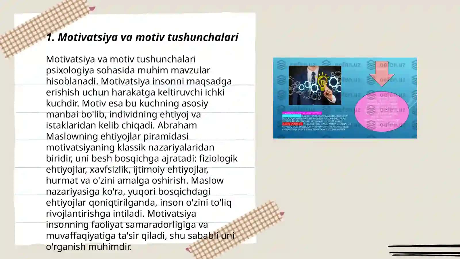 Faoliyatning o'zlashtirilishi va malakalarni egallash 3