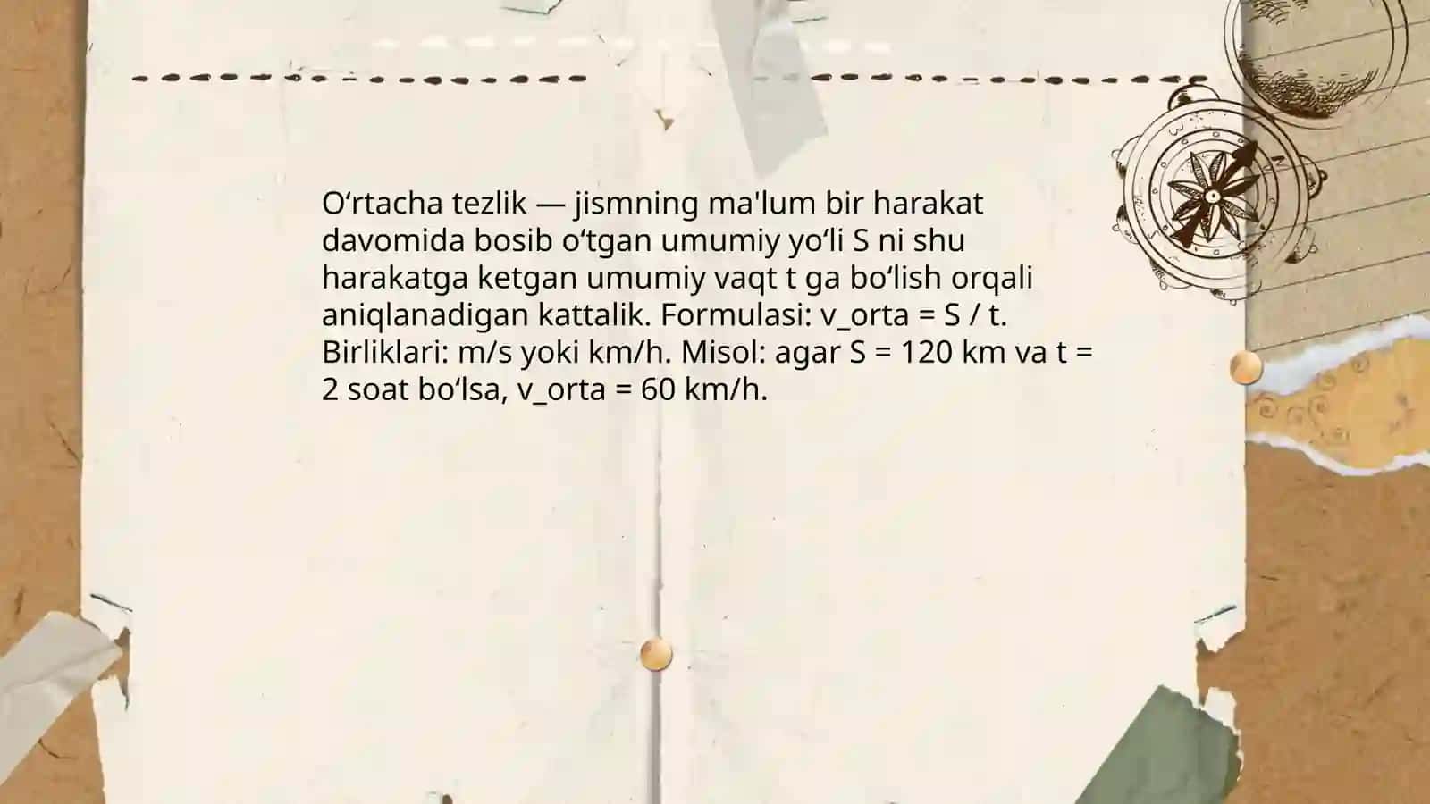 Oʻrtacha tezlik 3