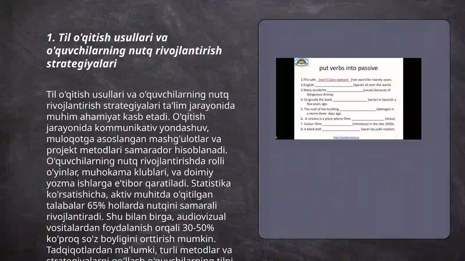 Til o'qitish usullari va o'quvchilarning nutq rivojlantirish strategiyalari 3