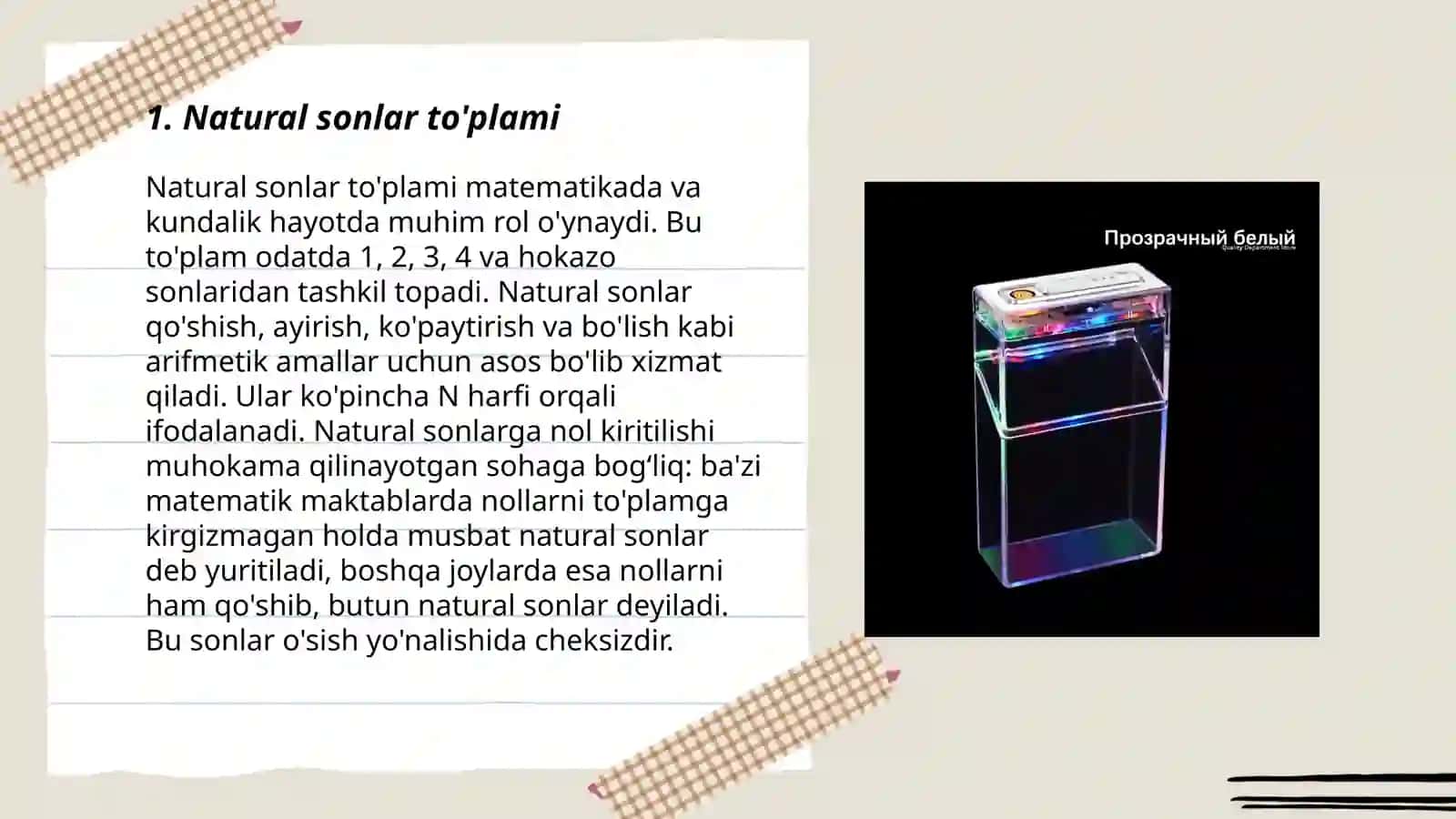 Natural sonlar to'plami 3