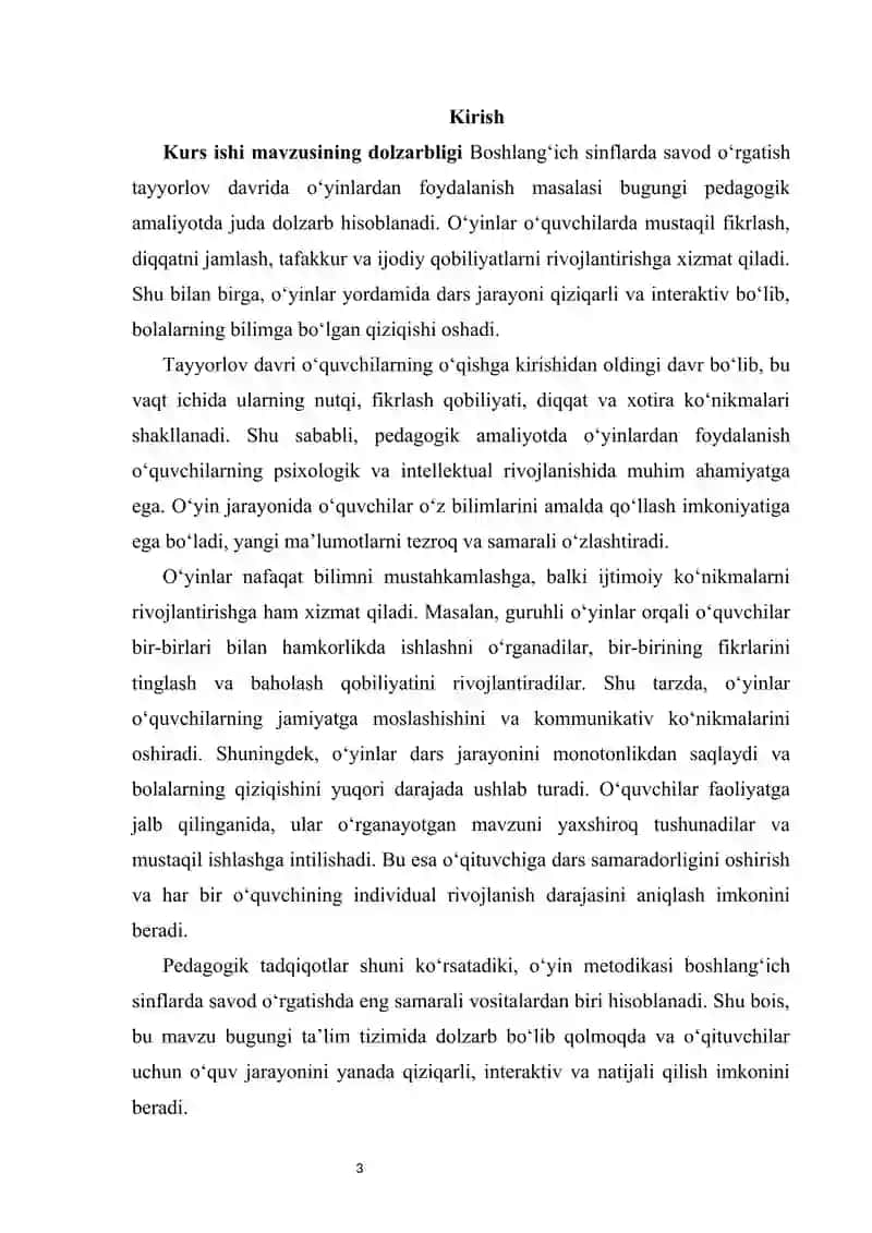 Savod o‘rgatish tayyorlov davrida o‘yinlardan foydalanish            |      Savod o‘rgatish tayyorlov davrida o‘yinlardan foydalanish 3
