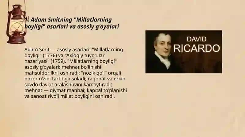 Klassik iqtisodchilar Adam Smit, Rikardo, Maltus 3
