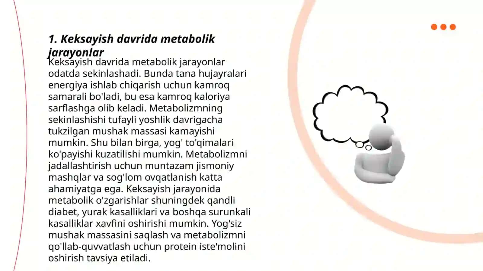 Organizmdagi keksayish davriga xos o’zgarishlar 3