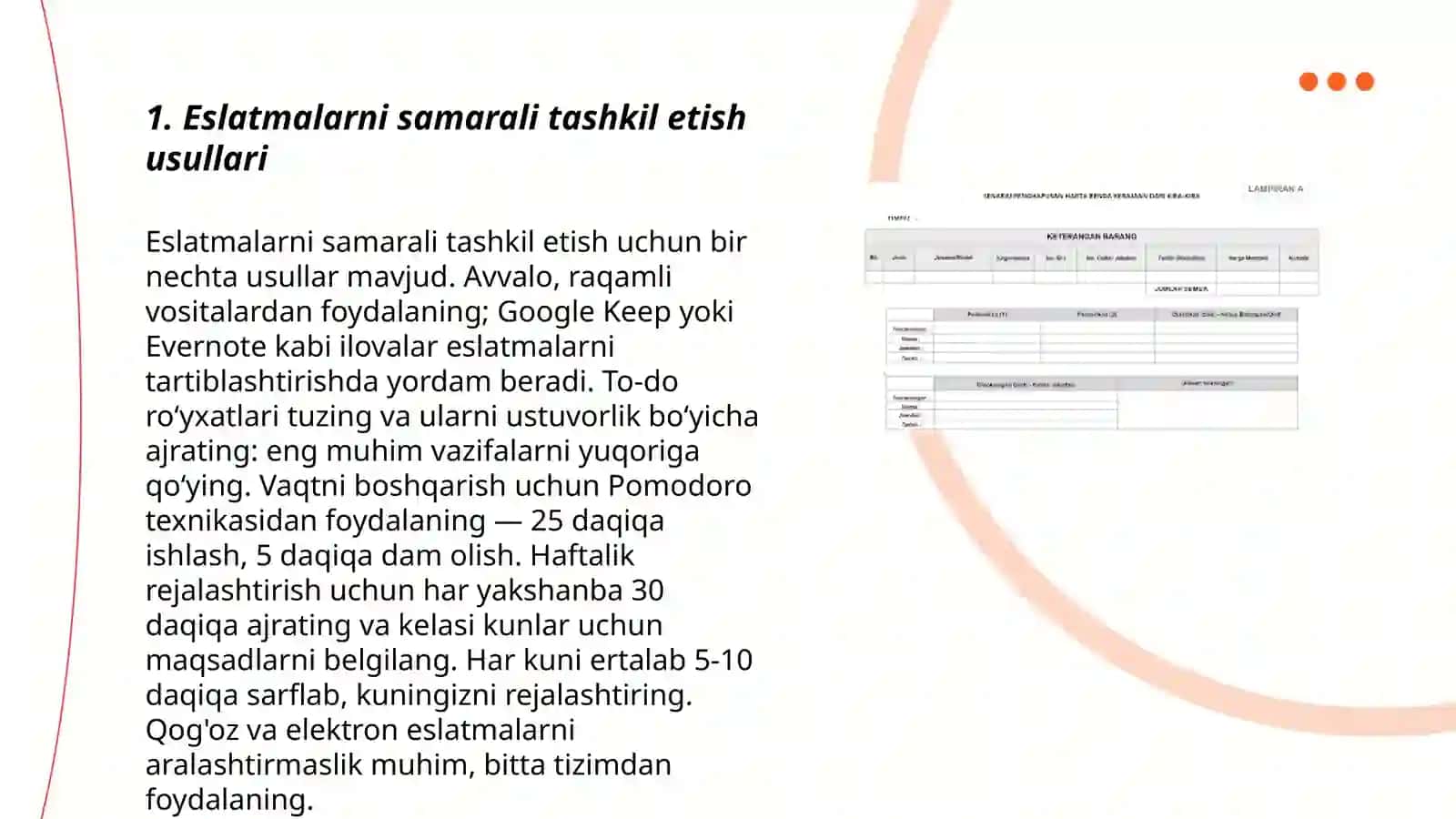 Eslatmalar bilan ishlash va foydali jihatlari 3