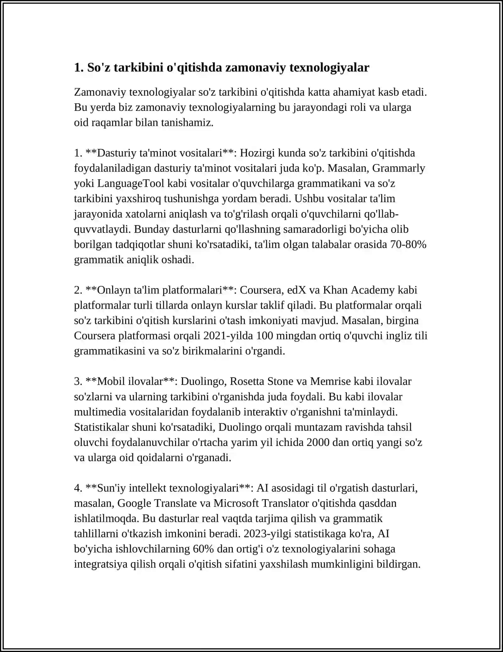 SO'Z TARKIBINI PEDAGOGIK TEXNOLOGIYALARNI O'RGANISHDA QO'LLASH 3