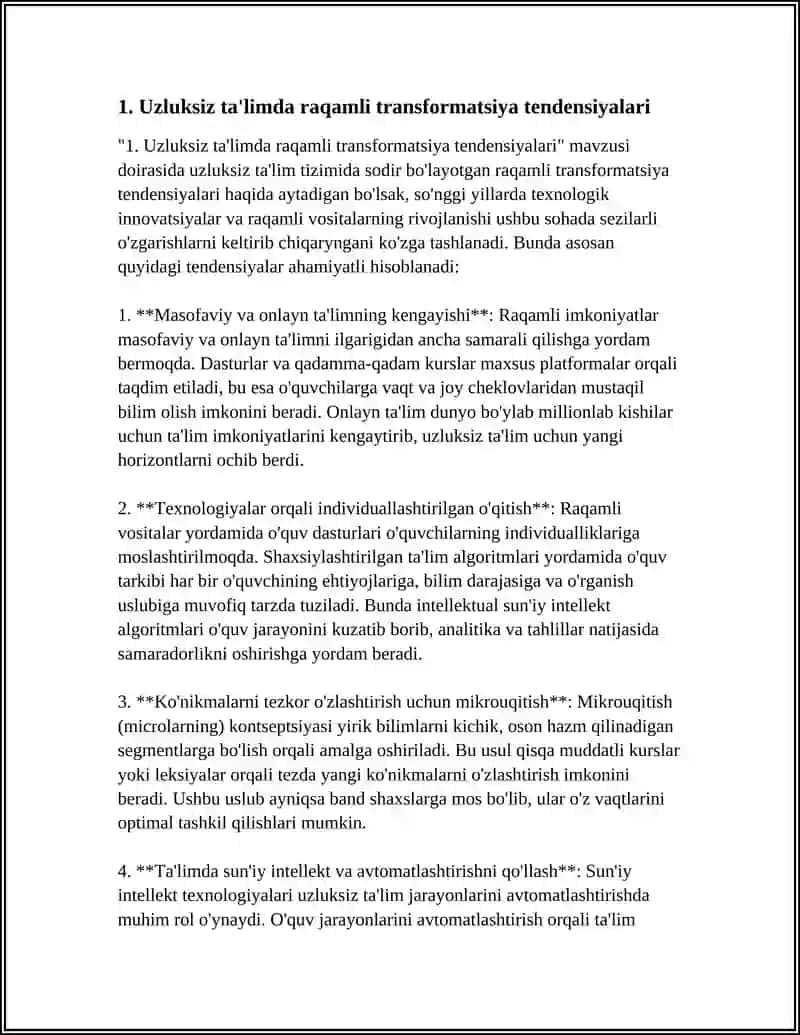 Uzluksiz ta'limdagi tendensiyalarni oʻrganish boʻyicha zamonaviy yondashuvlarni oʻzlashtirish 3