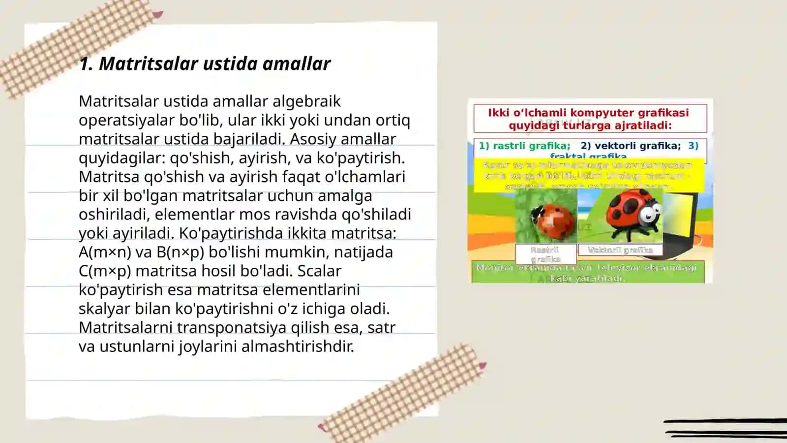 CHEKLI O'LCHAMLI APERATORLAR 3