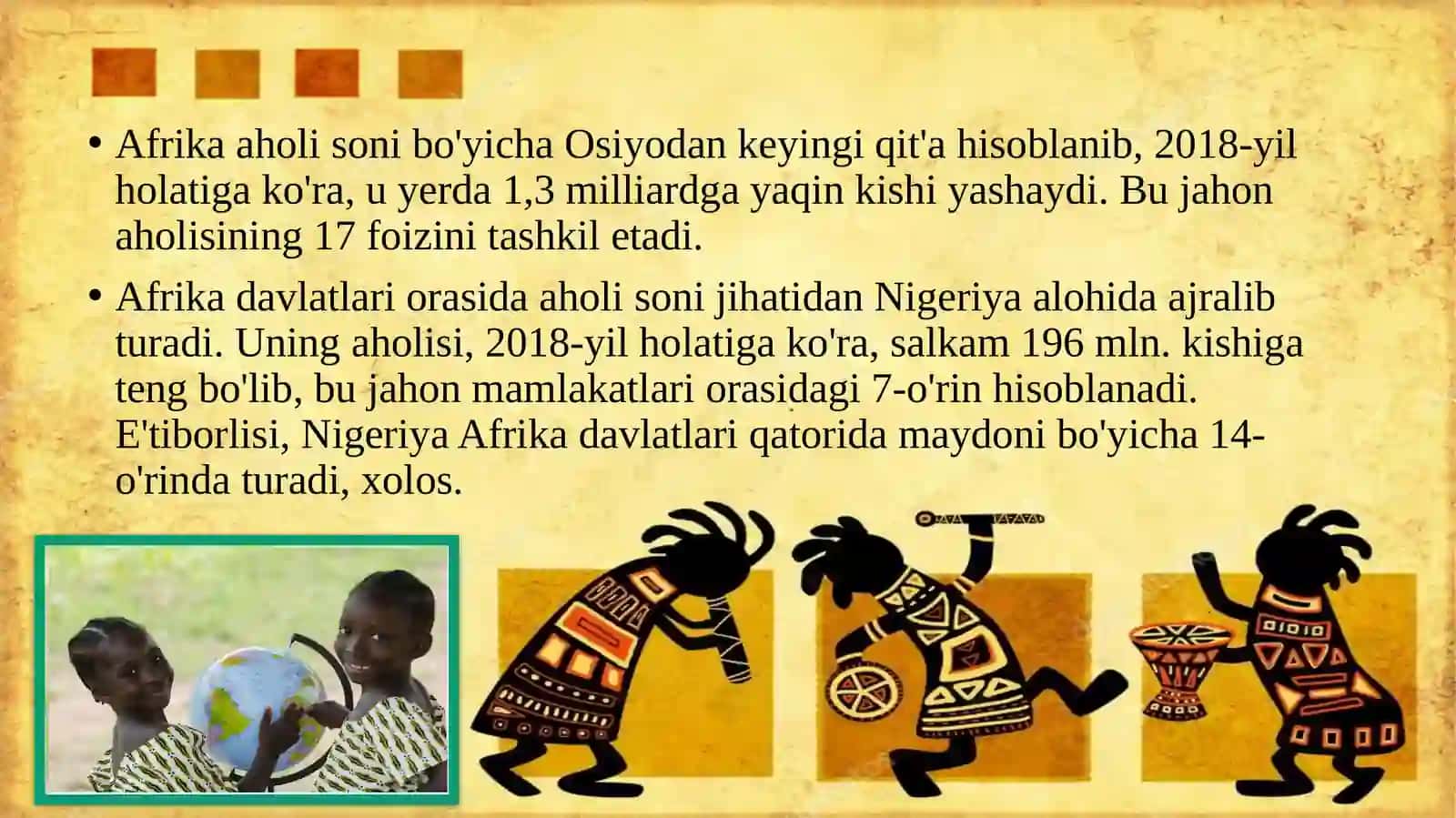 Afrika mamlakatlarining aholisi va ho’jaligi 3