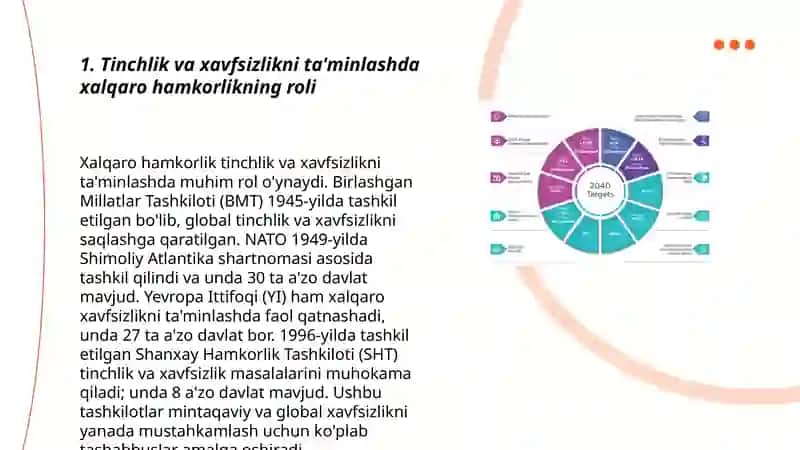 Tinchlik va xavsizlikni taminlash halqaro hamkorlikni rivajlantirish 3