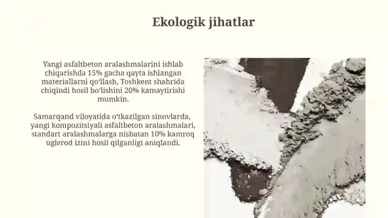 Yangi Asfaltbeton Aralashmalarini Ishlab Chiqish 3