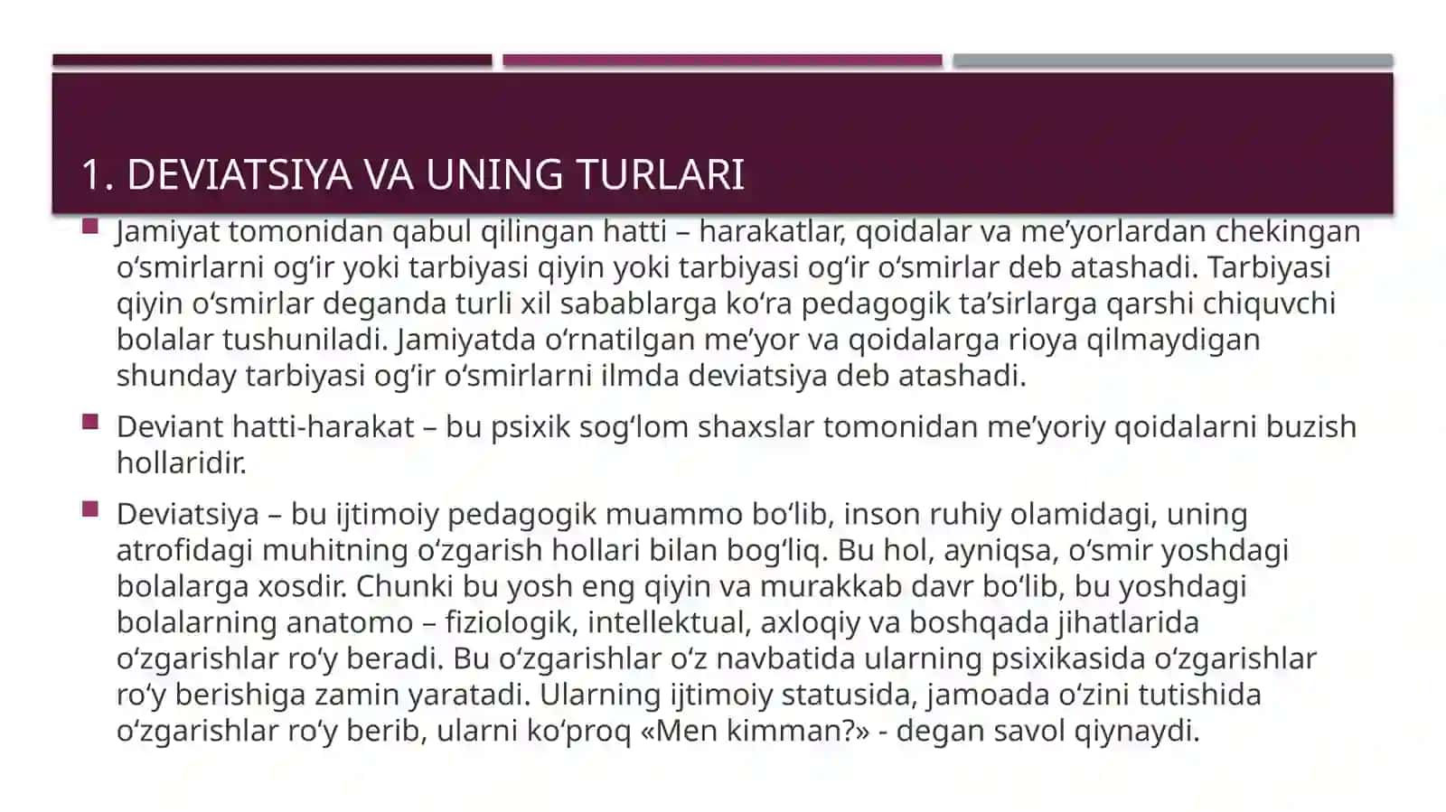 Ijtimoiy pedagogika va pedagogik sotsiologiyada "me'yor" va "me'yordan og'ishish" tushunchasi 3