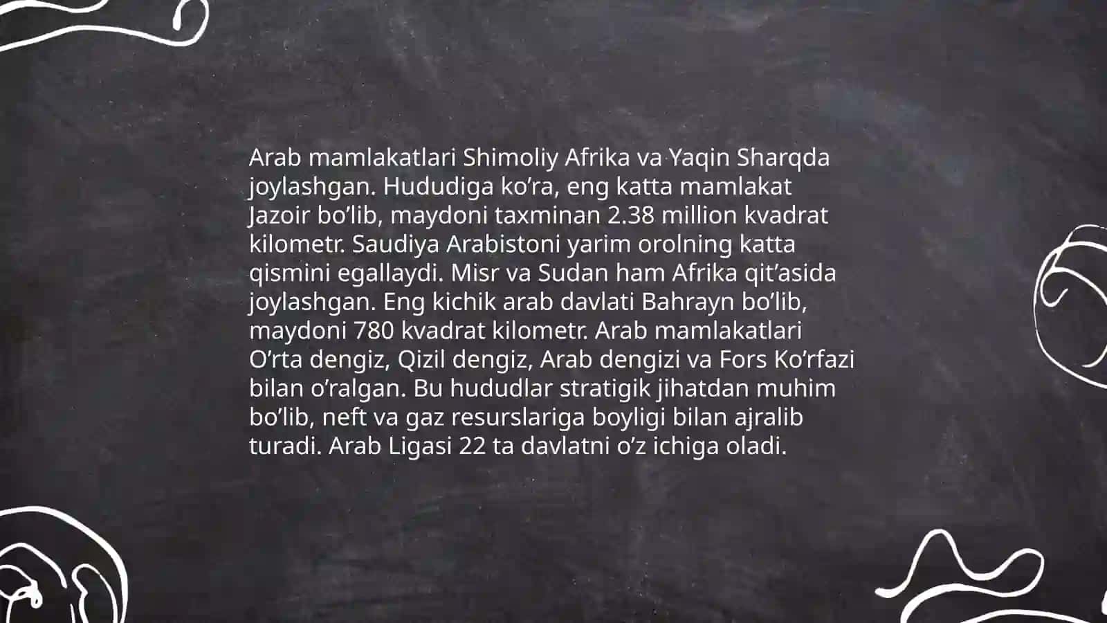 Arab mamlakatlariga qisqacha umumiy xaraktiristika 3