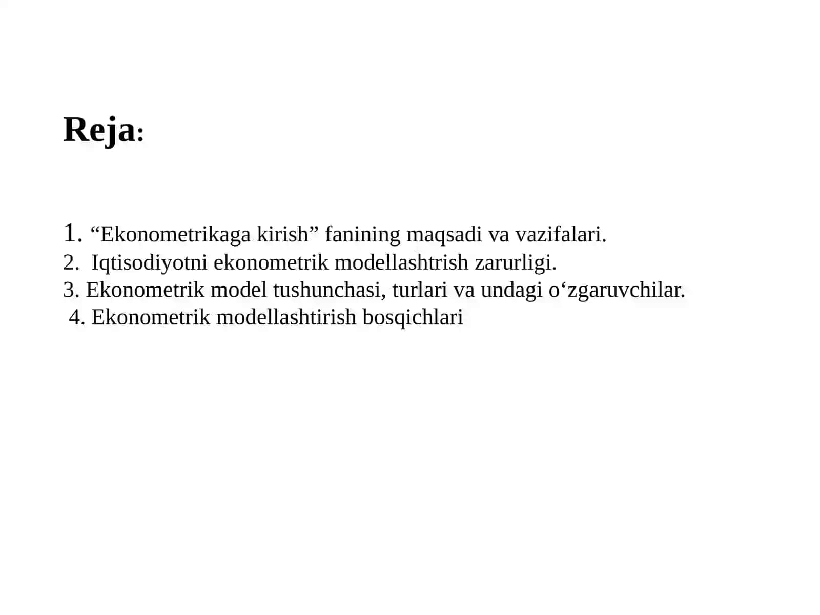 Ekonometrik modellashtirish asoslari 3