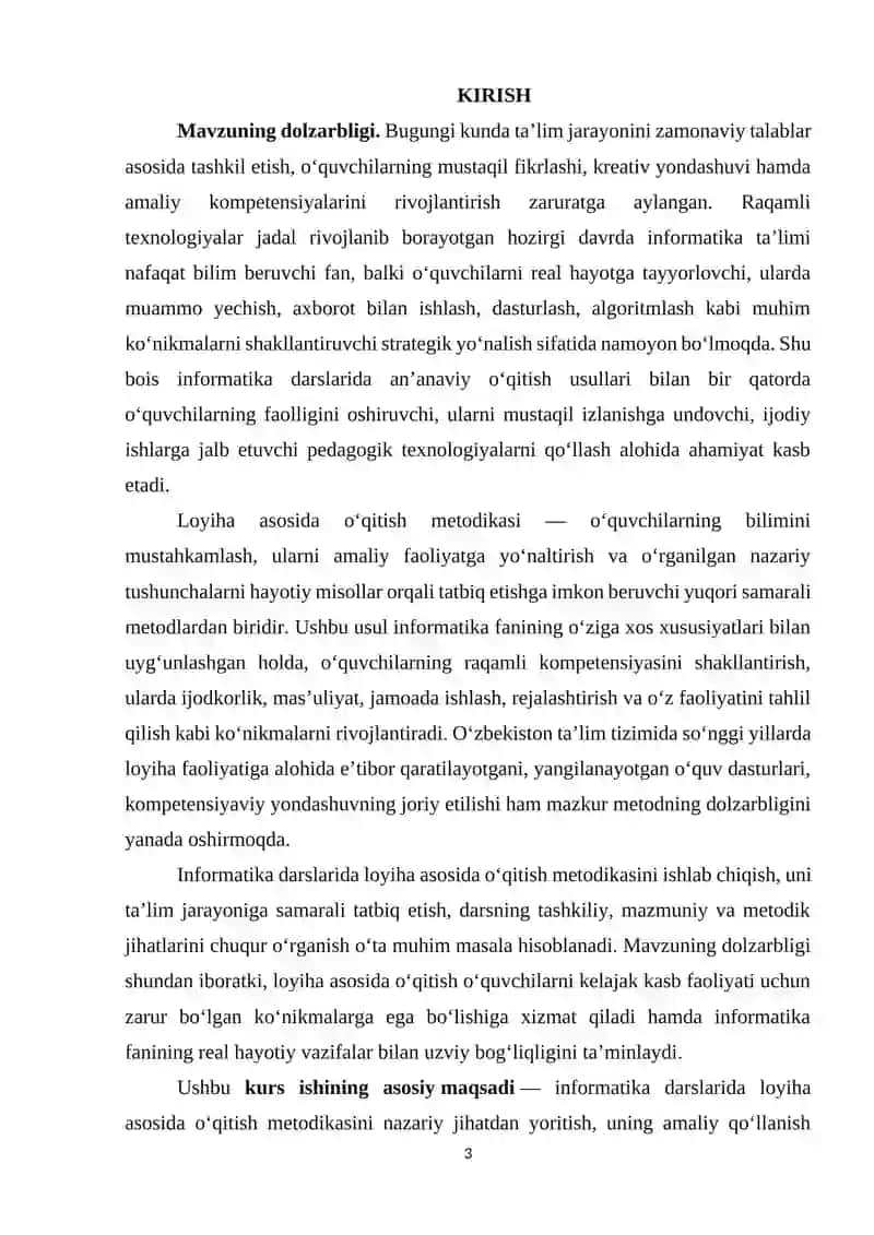 Informatika darslarida loyiha asosida oʻqitish metodikasini qoʻllash 3
