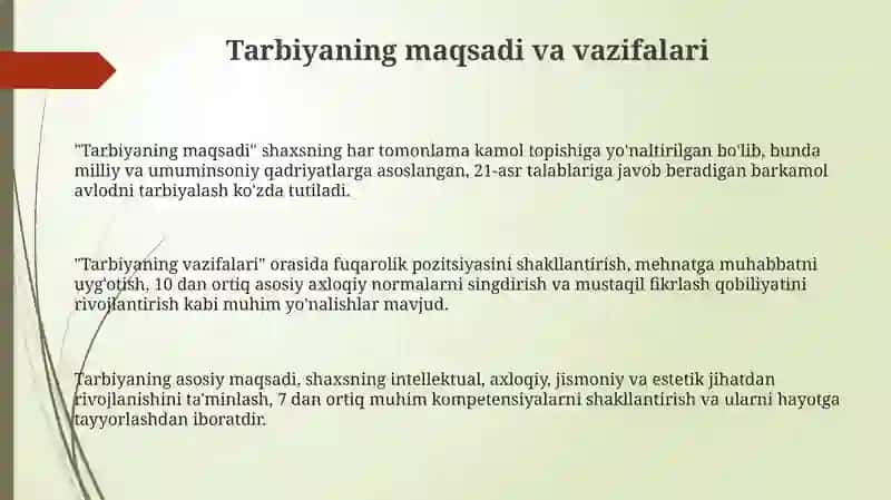 Tarbiyaning maqsad va vazifalari 3