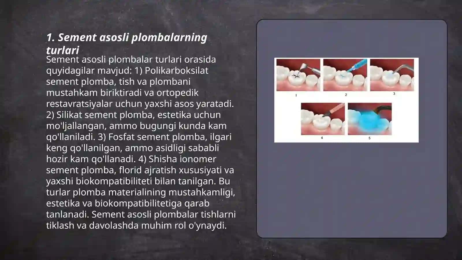 Sement asosli plombalar 3
