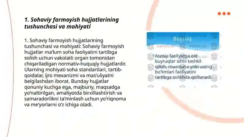 Sohaviy farmoyish hujjatlarining xususiyatlari 3