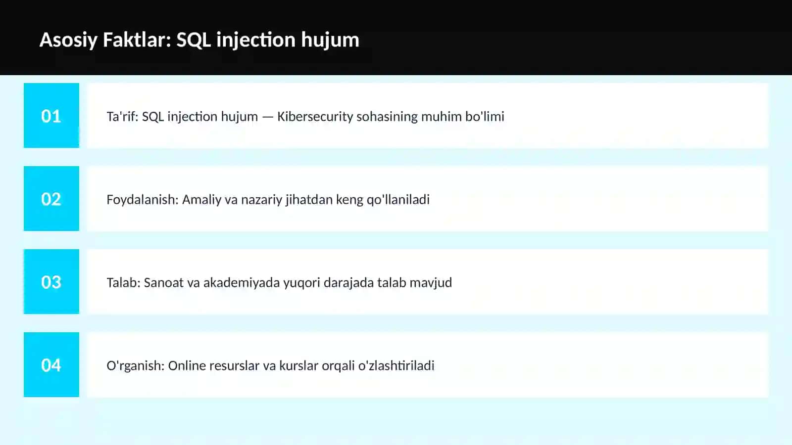SQL injection hujum 3