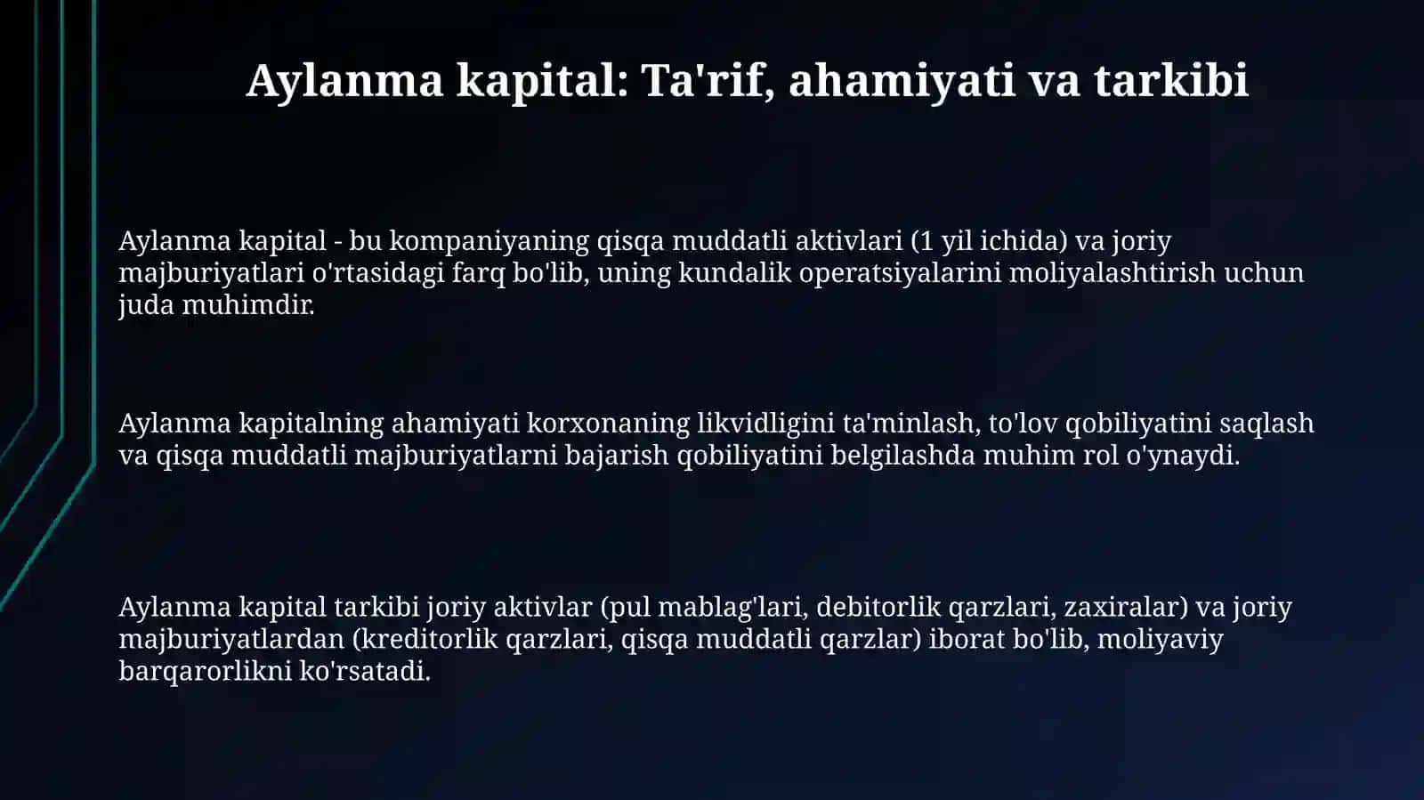 Aylanma kapital 3