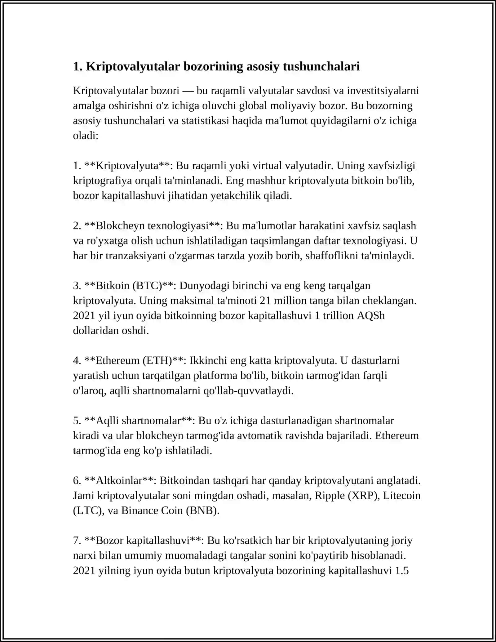 KRIPTOVALYUTALAR BOZORIDAGI ELEKTRON TIJORAT 3
