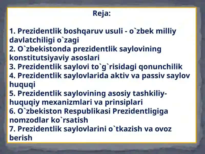 O`zbekiston Respublikasida OLIB BORILADIGAN Prezident saylovi 3