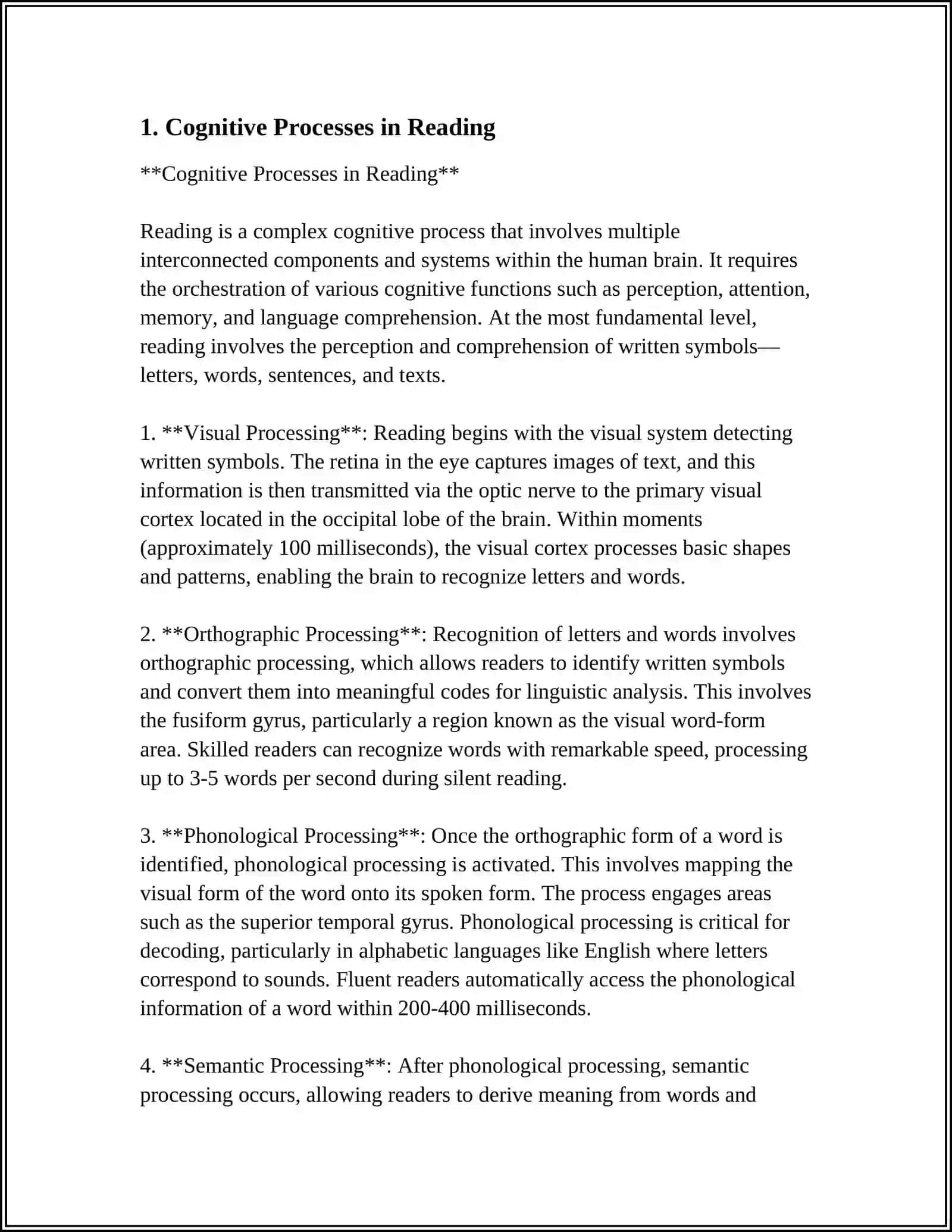 COGNITIVE PROCESSES IN READING 3