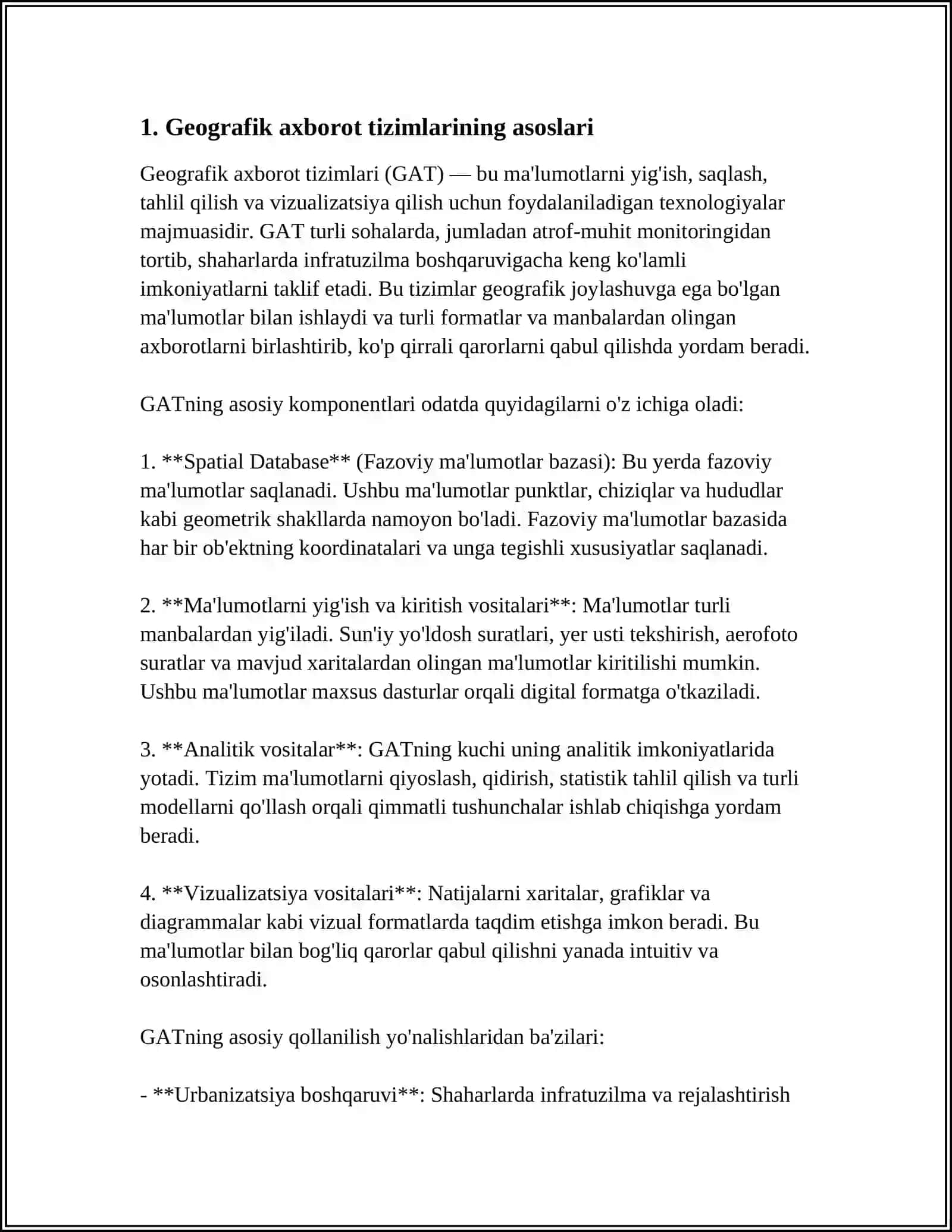 SHAHAR INFRATUZILMASINI TAHLIL QILISH UCHUN GISNI QOʻLLASH 3